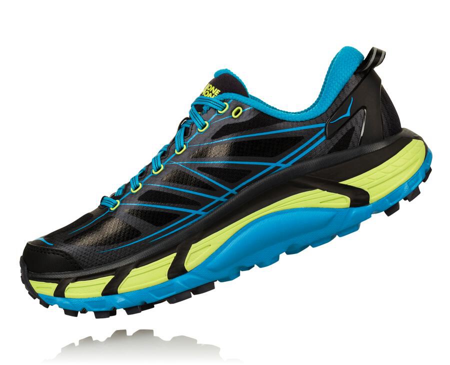 Trail Shoes Mens - Hoka One One Mafate Speed 2 - Black/Blue - OXTJBWY-75